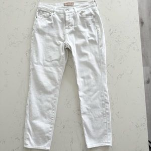 7 For All Mankind Luxury Denim Broken Twill Josefina White Boyfriend Slim Fit